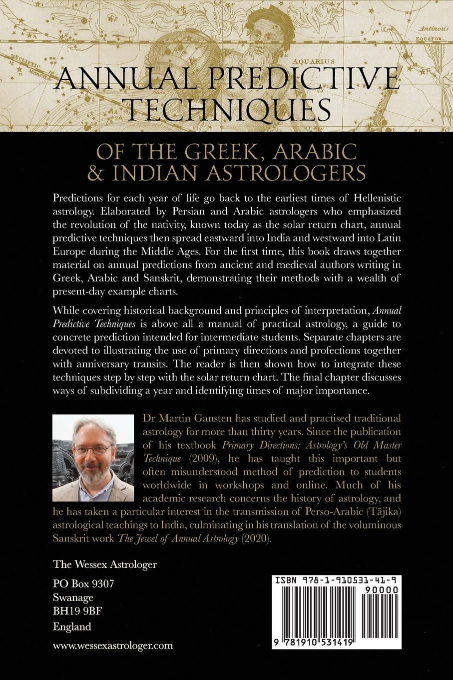 Rückseitencover Annual Predictive Techniques of the Greek, Arabic and Indian Astrologers