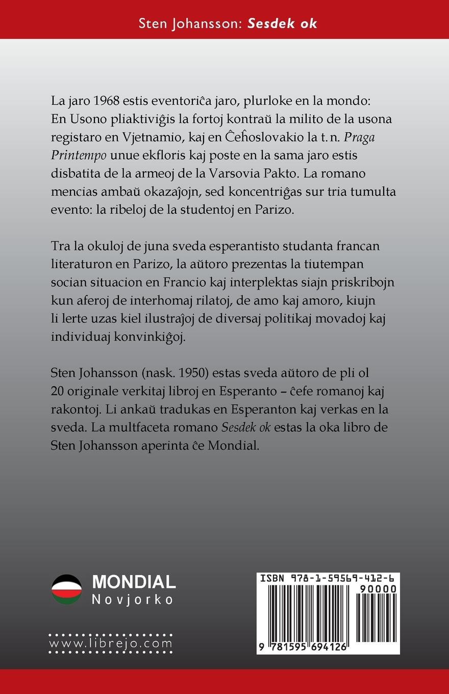 Rückseitencover Sesdek ok (Originala romano en Esperanto)