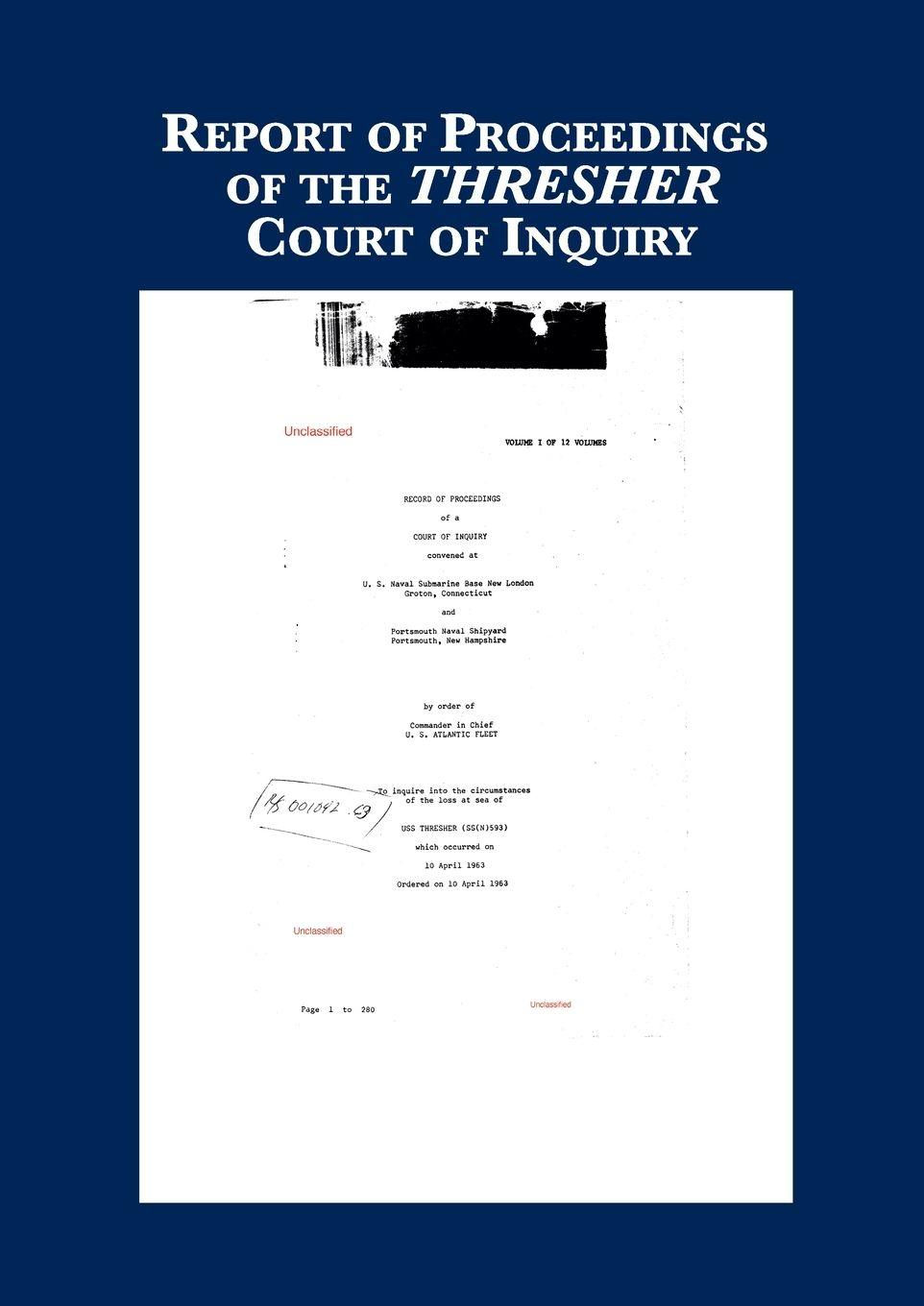 Vorderes Coverbild Record of Proceedings of THRESHER Inquiry