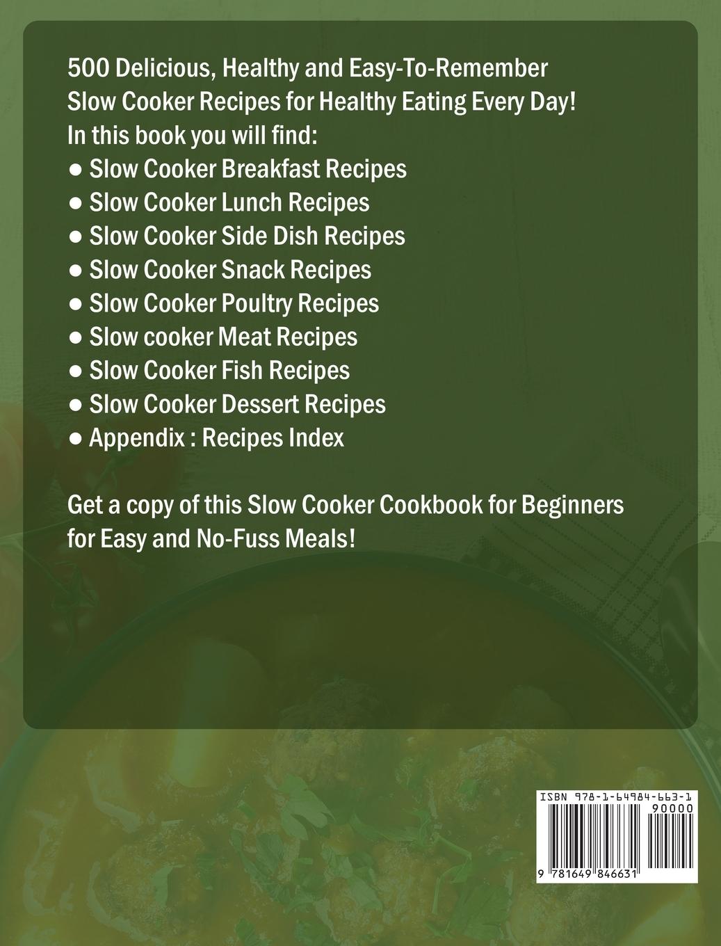 Rückseitencover Slow Cooker Cookbook for Beginners