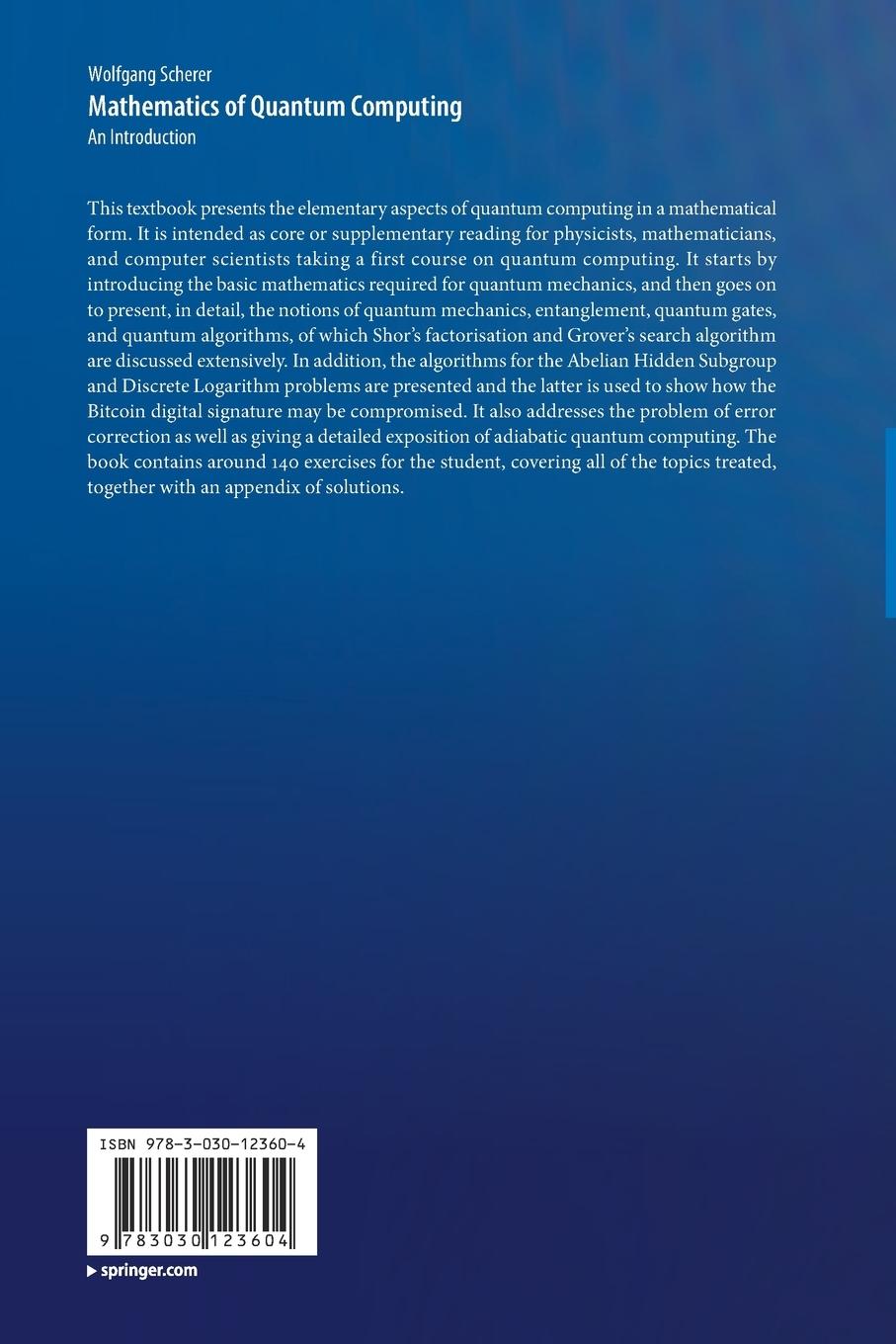 Rückseitencover Mathematics of Quantum Computing
