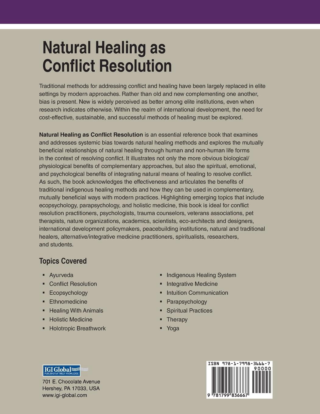 Rückseitencover Natural Healing as Conflict Resolution, 1 volume