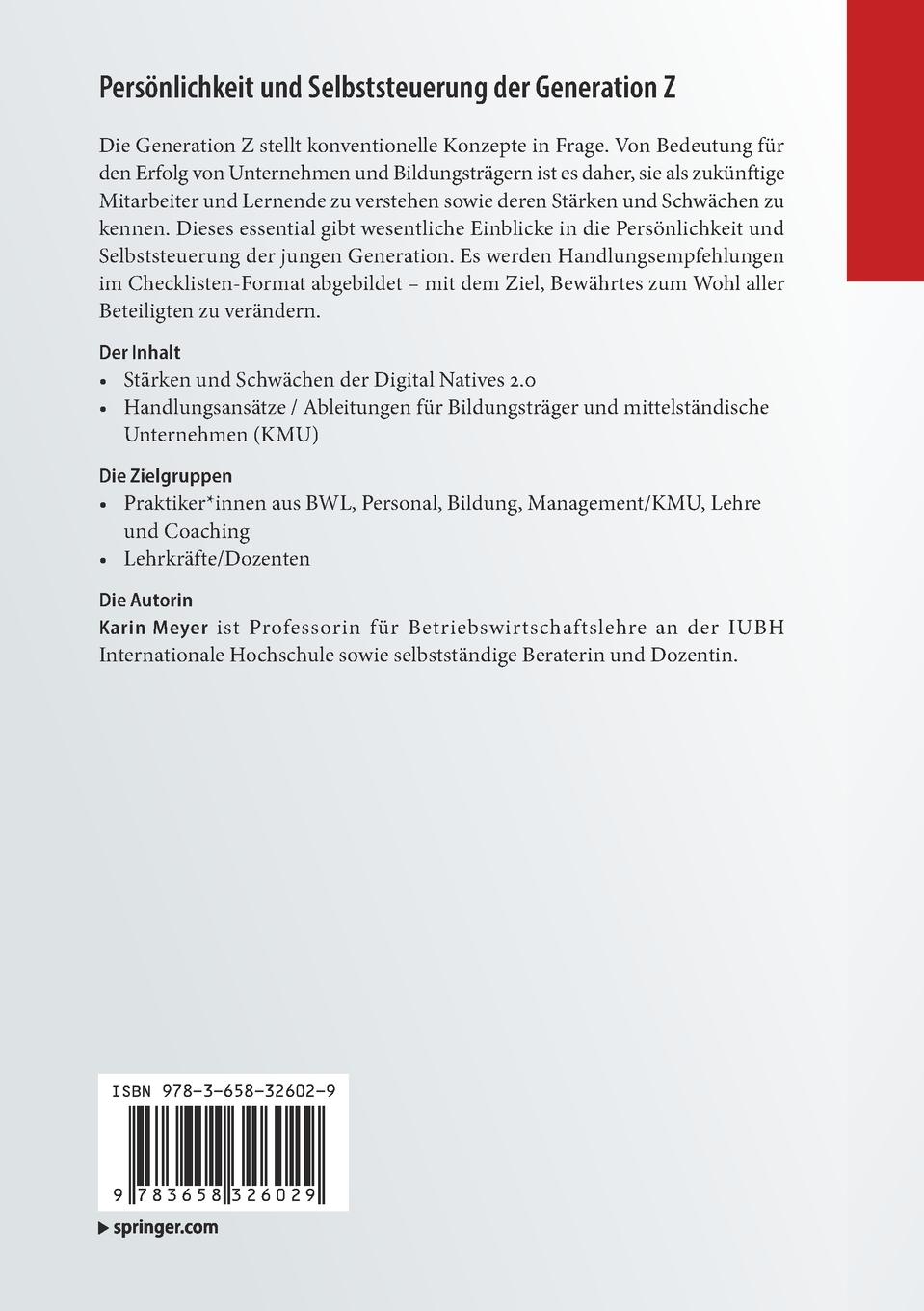 Rückseitencover Persönlichkeit und Selbststeuerung der Generation Z