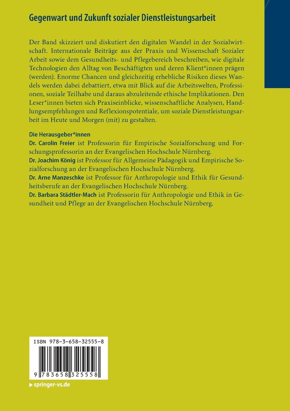 Rückseitencover Gegenwart und Zukunft sozialer Dienstleistungsarbeit