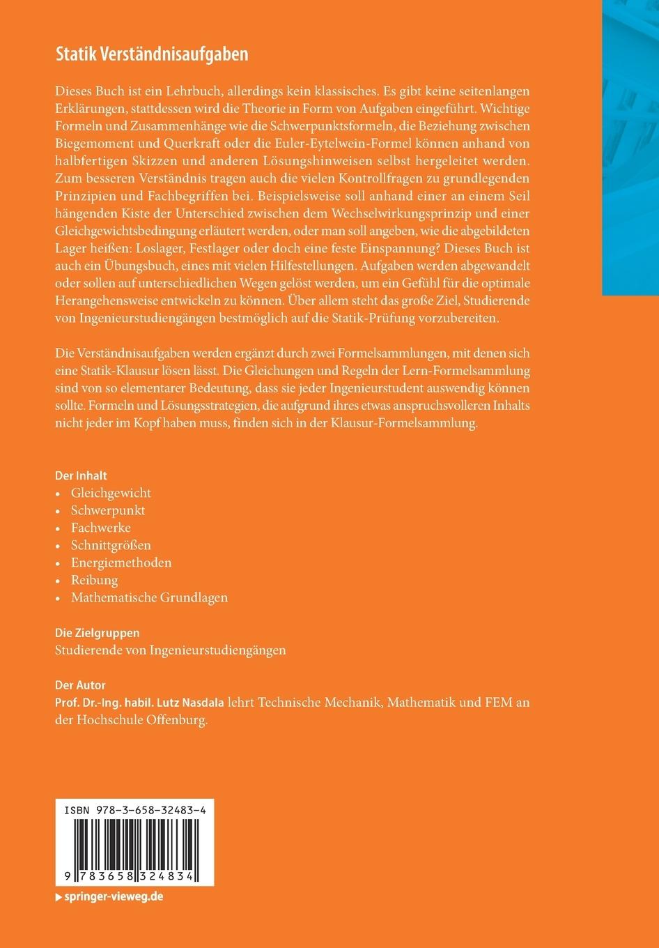 Rückseitencover Statik Verständnisaufgaben