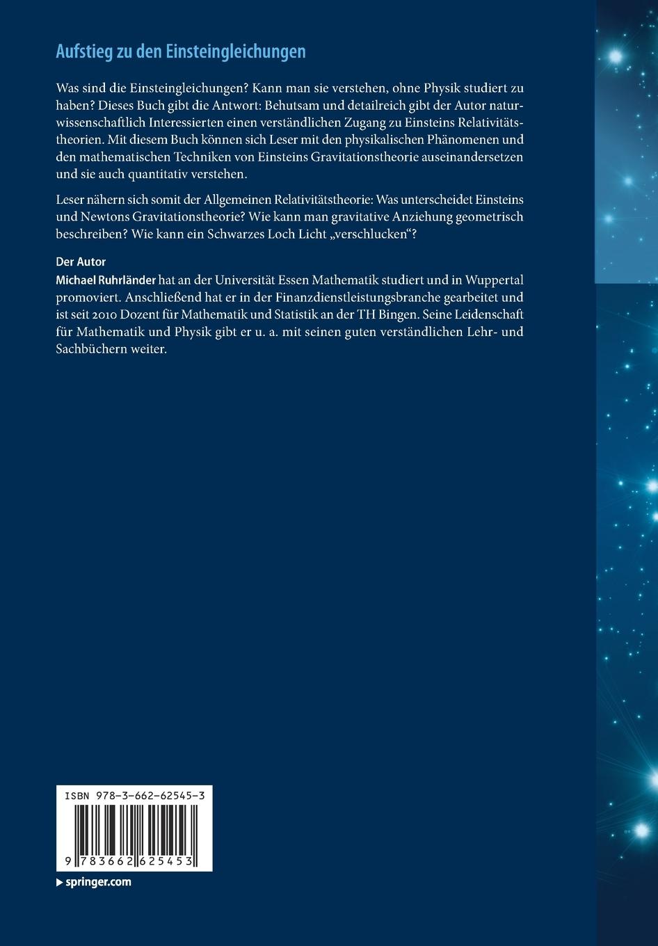 Rückseitencover Aufstieg zu den Einsteingleichungen