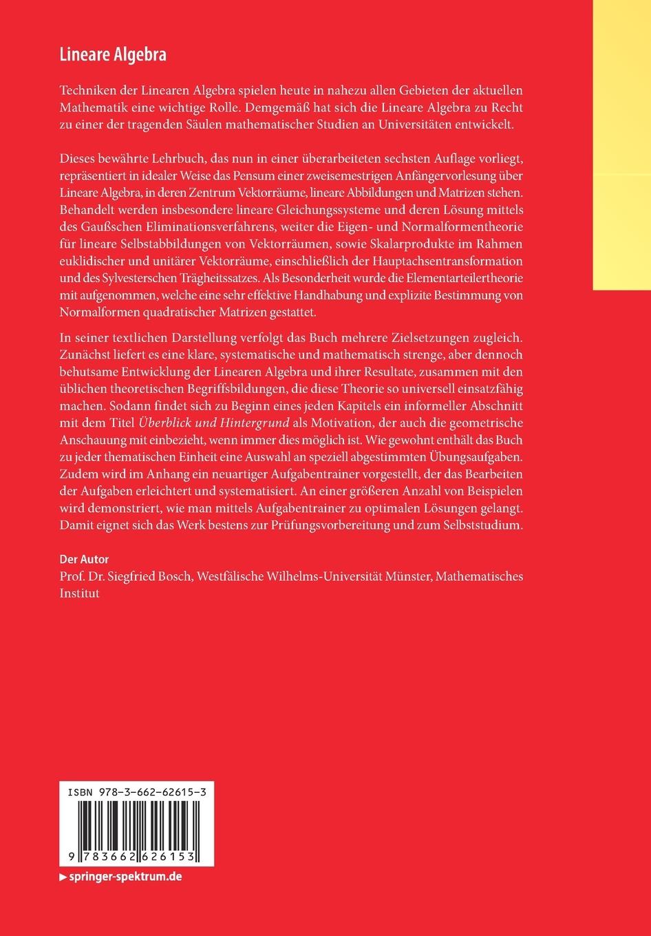 Rückseitencover Lineare Algebra