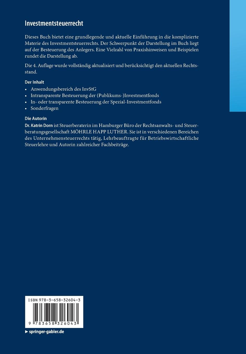 Rückseitencover Investmentsteuerrecht
