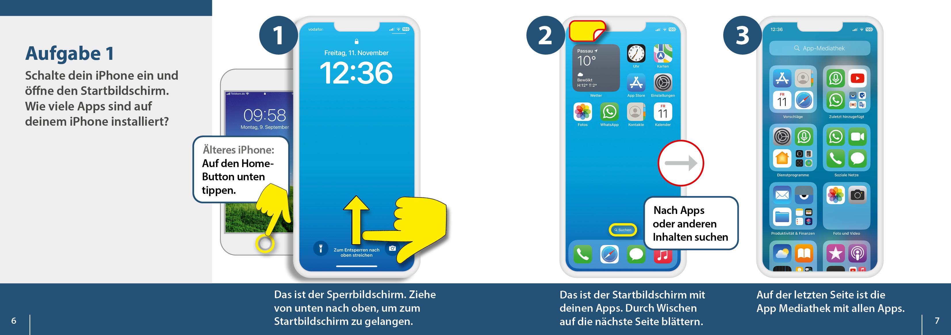Beispielinhalt (Bild) Meine Smartphone-Anleitung für iOS / iPhone - Smartphonekurs für Senioren (Kursbuch Version iPhone) - Das Kursbuch für Apple iPhones / iOS