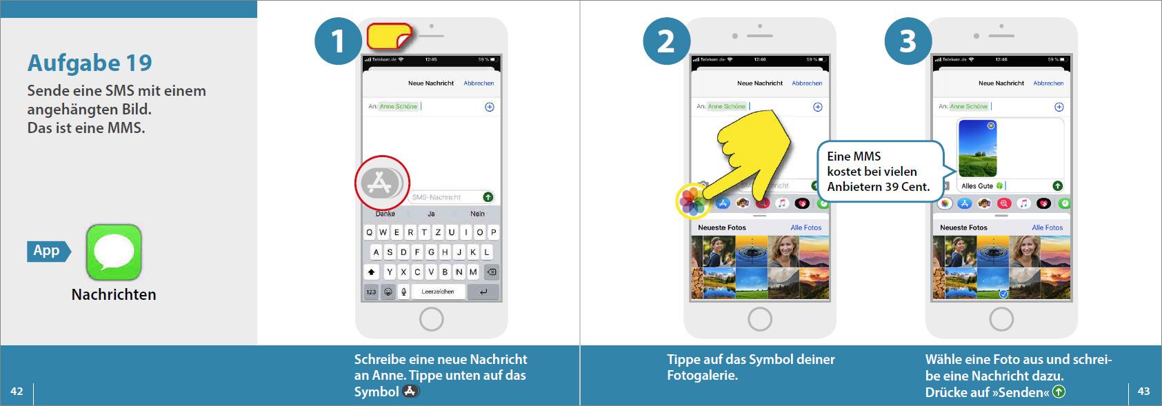 Beispielinhalt (Bild) Meine Smartphone-Anleitung für iOS / iPhone - Smartphonekurs für Senioren (Kursbuch Version iPhone) - Das Kursbuch für Apple iPhones / iOS