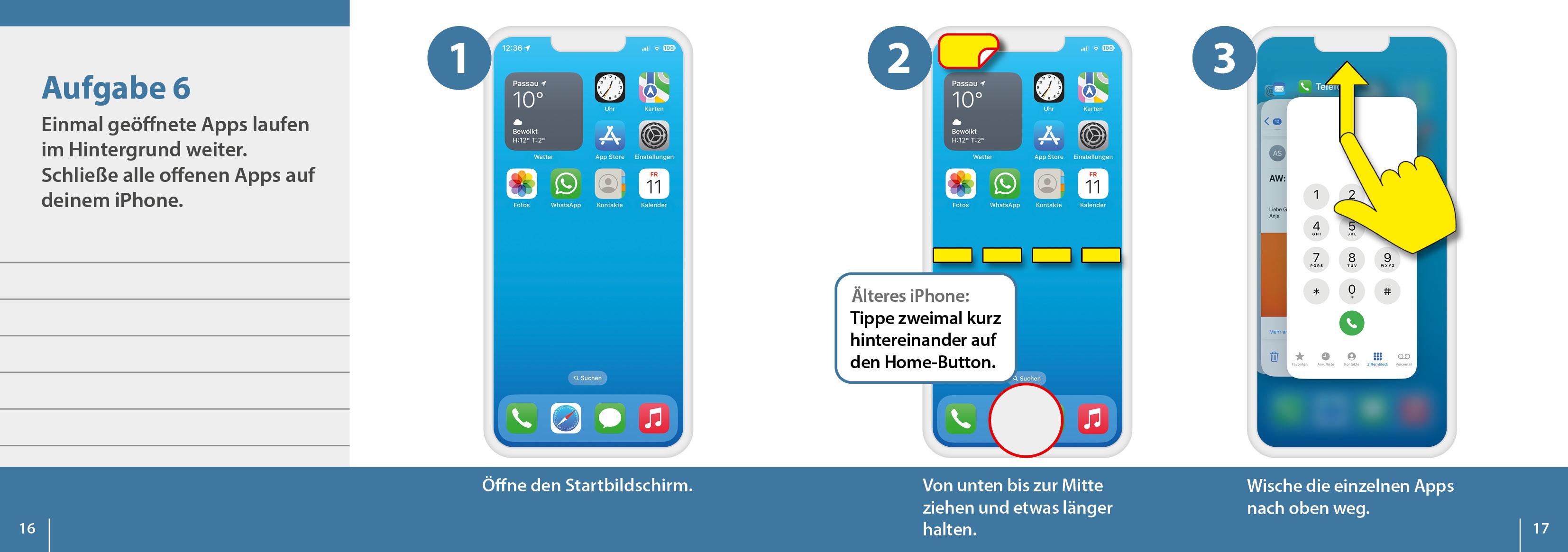 Beispielinhalt (Bild) Meine Smartphone-Anleitung für iOS / iPhone - Smartphonekurs für Senioren (Kursbuch Version iPhone) - Das Kursbuch für Apple iPhones / iOS