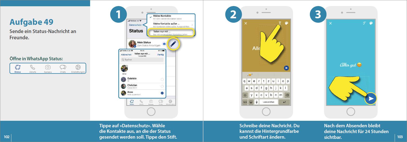 Beispielinhalt (Bild) Meine Smartphone-Anleitung für iOS / iPhone - Smartphonekurs für Senioren (Kursbuch Version iPhone) - Das Kursbuch für Apple iPhones / iOS