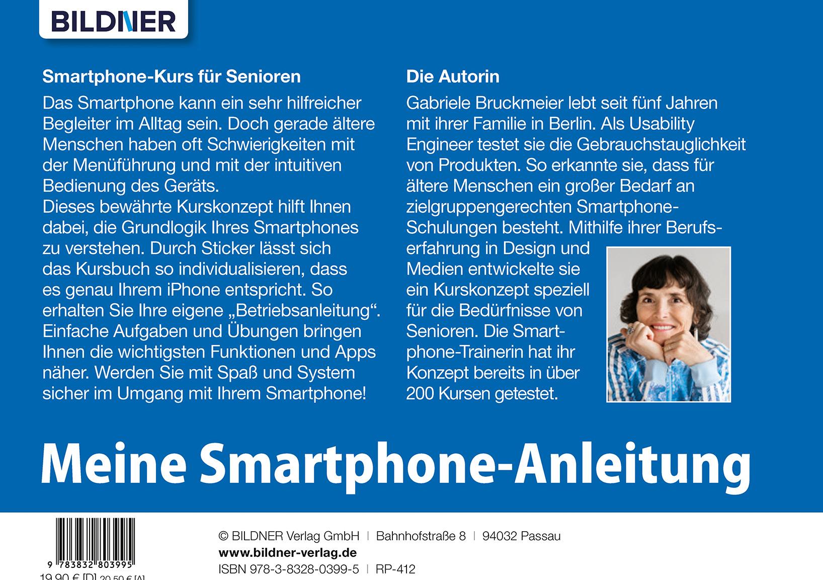 Rückseitencover Meine Smartphone-Anleitung für iOS / iPhone - Smartphonekurs für Senioren (Kursbuch Version iPhone) - Das Kursbuch für Apple iPhones / iOS