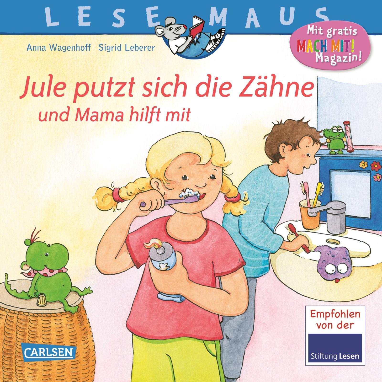 Vorderes Coverbild LESEMAUS 138: Jule putzt sich die Zähne - und Mama hilft mit