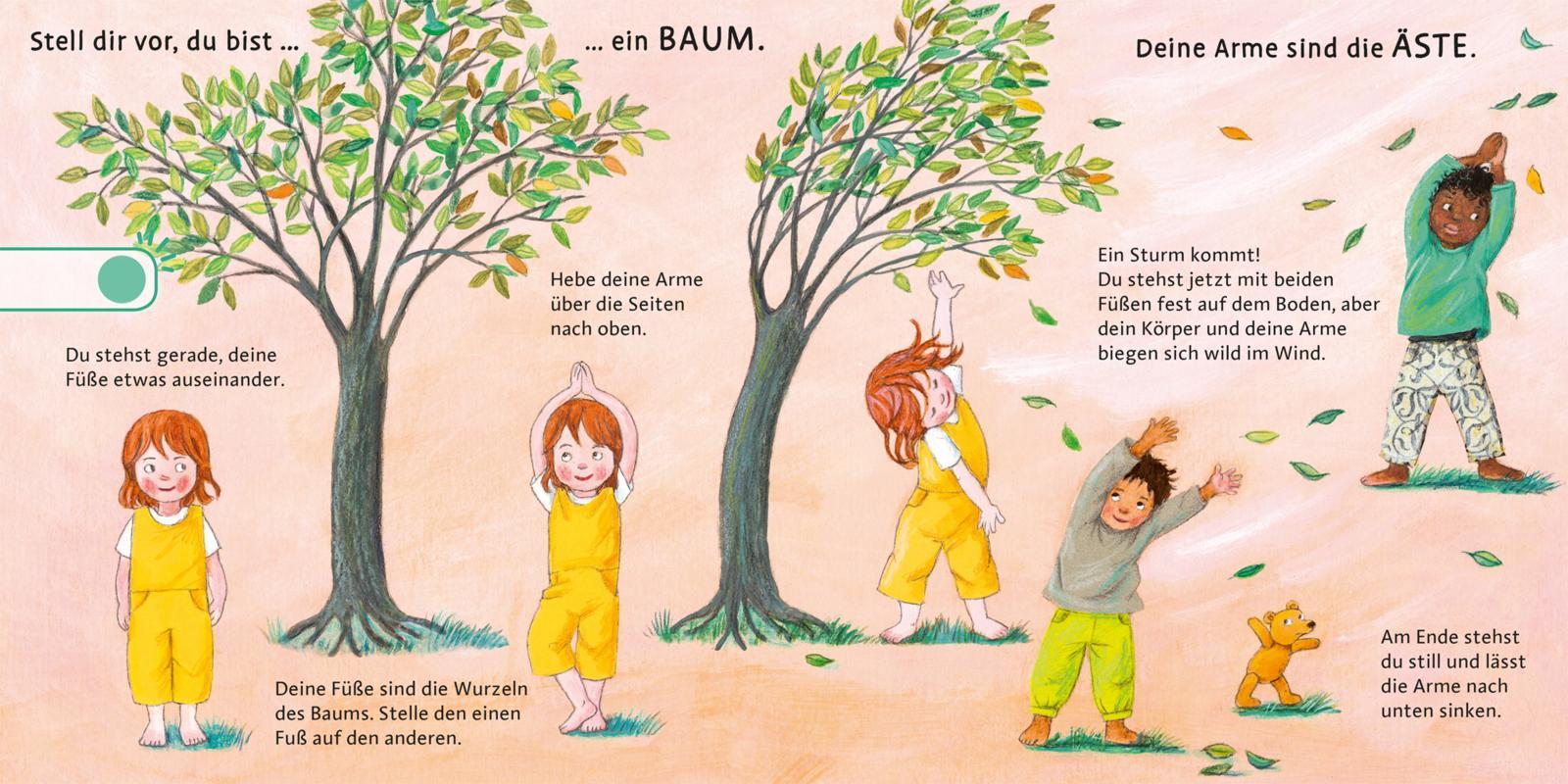 Beispielinhalt (Bild) Hör mal (Soundbuch): Yoga für Kinder zum Spielen und Entspannen