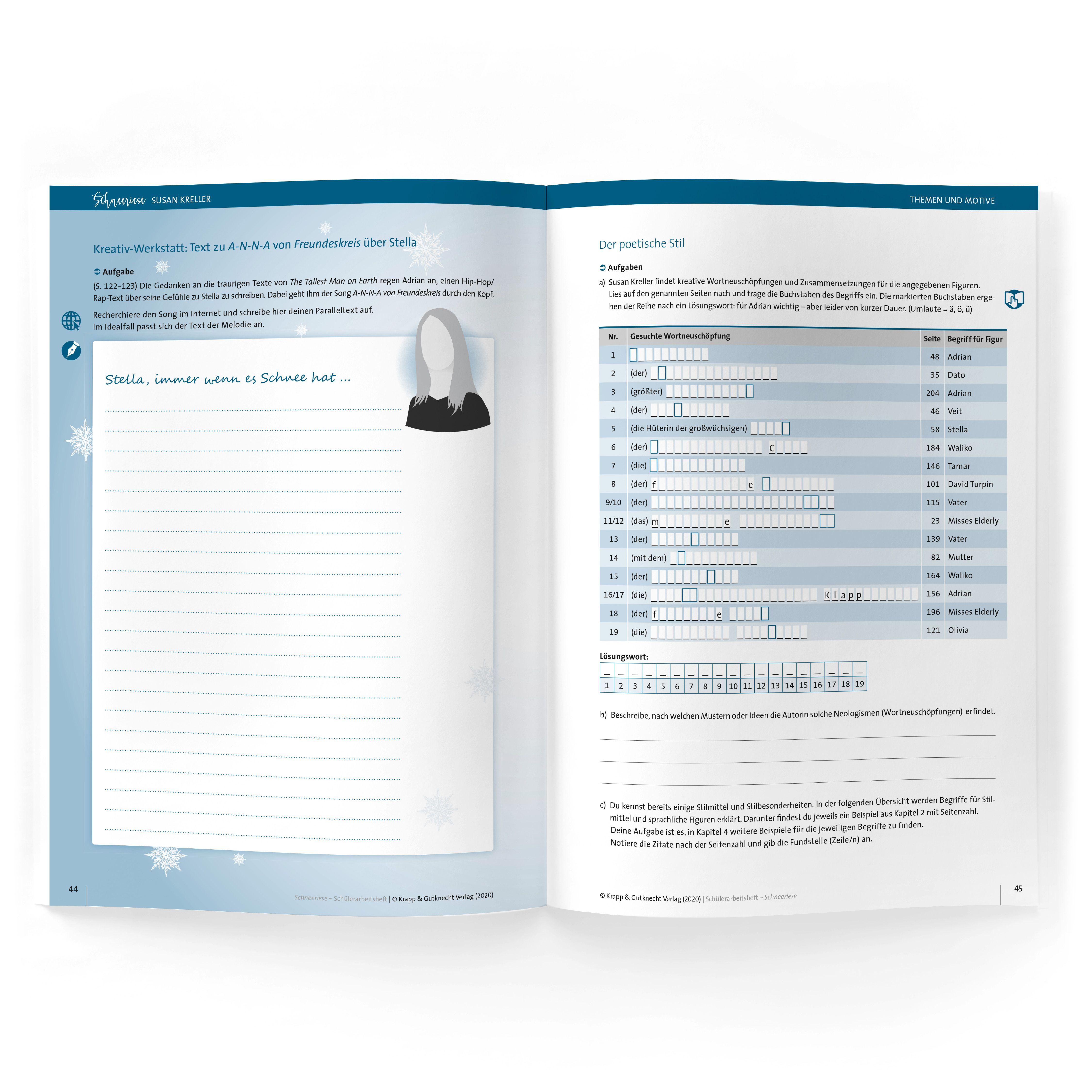 Beispielinhalt (Bild) Schneeriese - Susan Kreller - Schülerarbeitsheft