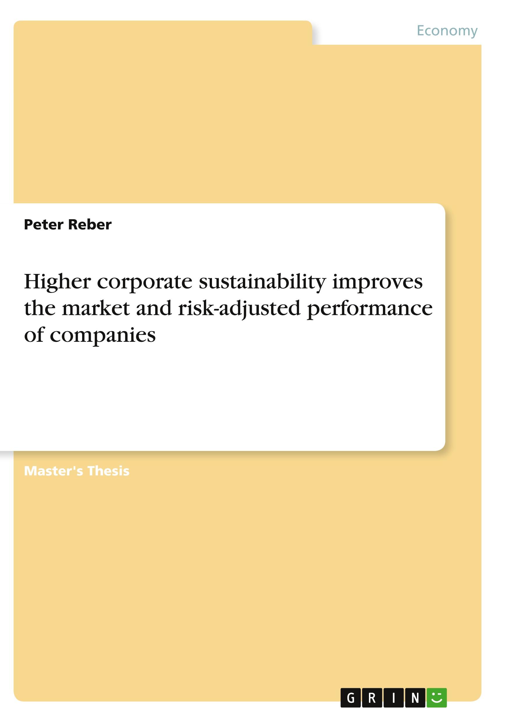 Vorderes Coverbild Higher corporate sustainability improves the market and risk-adjusted performance of companies