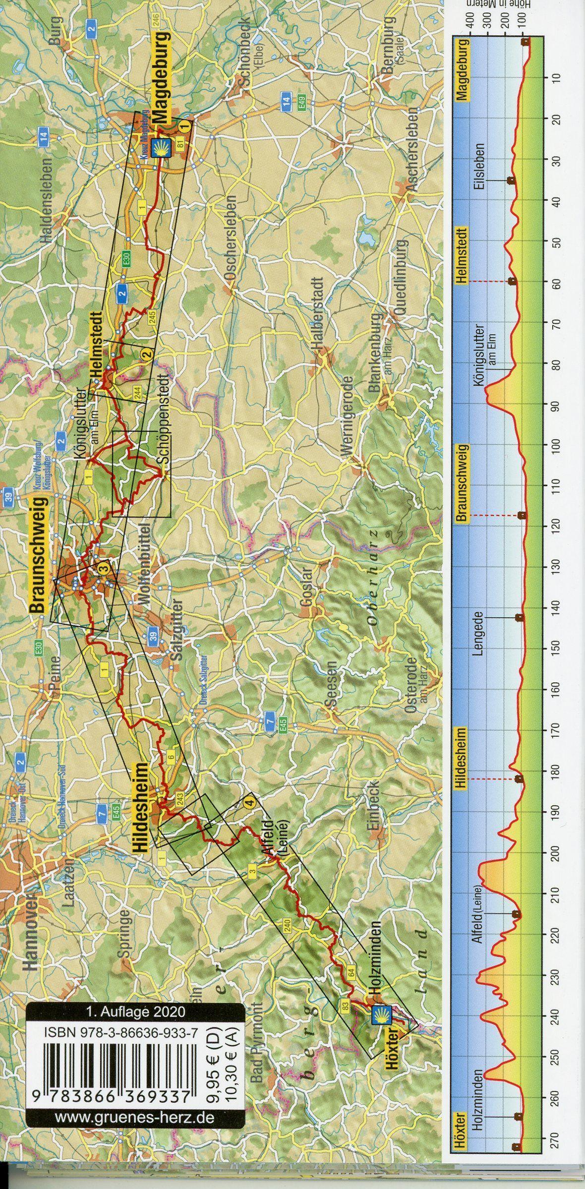Beispielinhalt (Bild) Wanderkarte Der Braunschweiger Jakobsweg 1:50 000