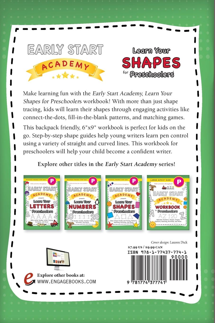 Rückseitencover Early Start Academy, Learn Your Shapes for Preschoolers