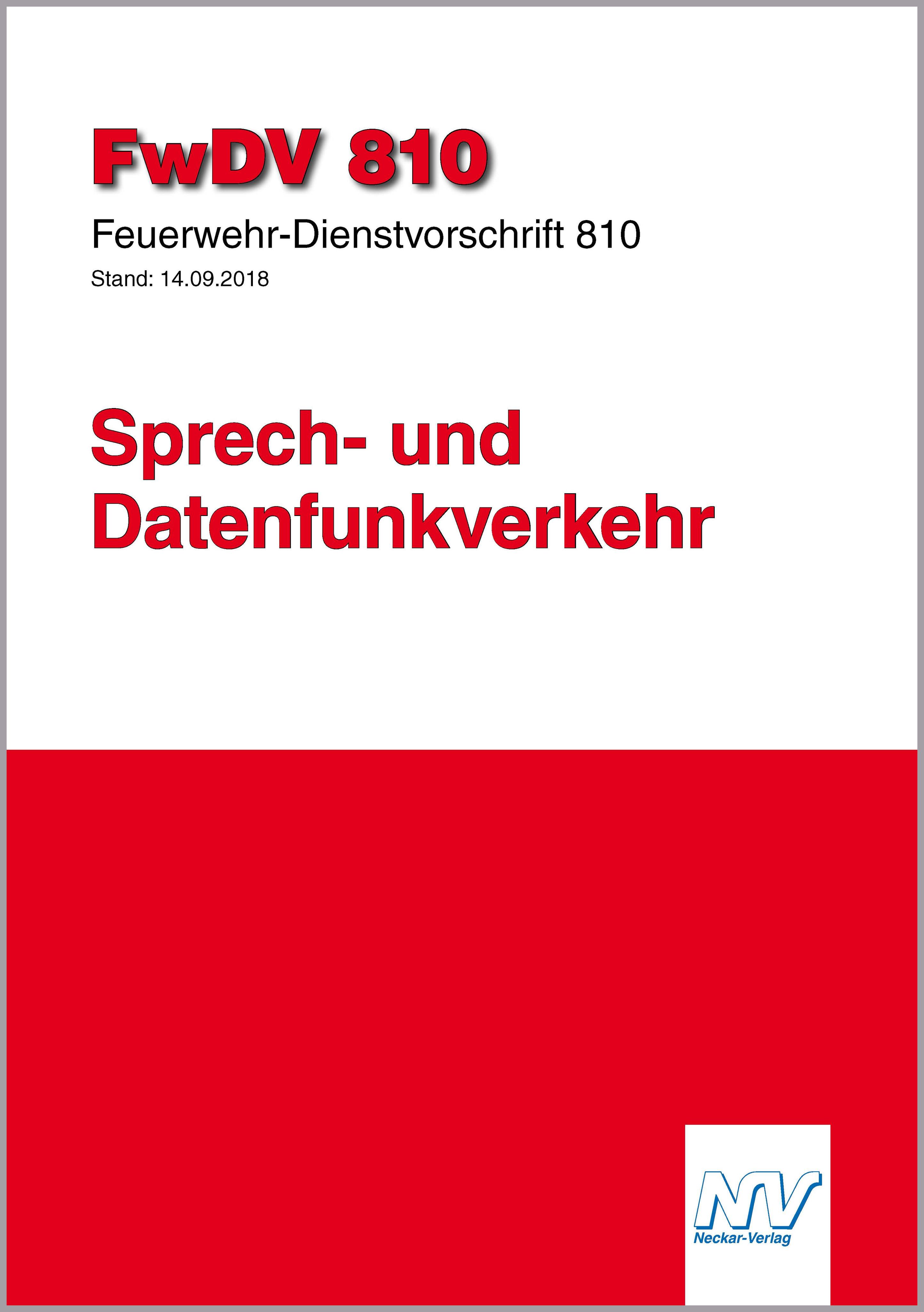 Vorderes Coverbild Feuerwehr-Dienstvorschrift 810 (FwDV 810)