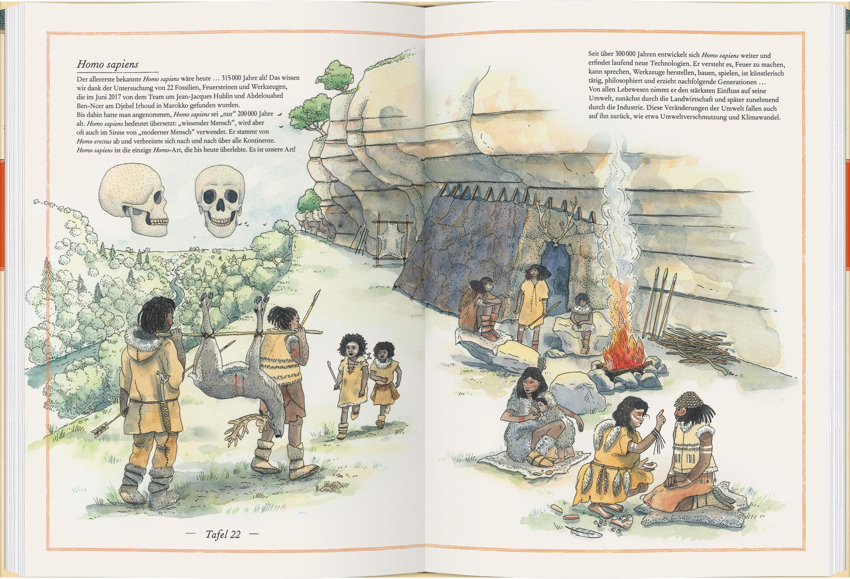 Beispielinhalt (Bild) Mammut, Urmensch, Höhlenbär