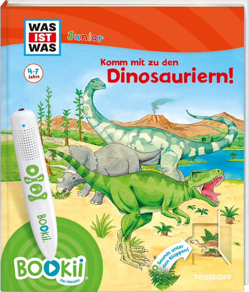 Vorderes Coverbild BOOKii® WAS IST WAS Junior Komm mit zu den Dinosauriern!