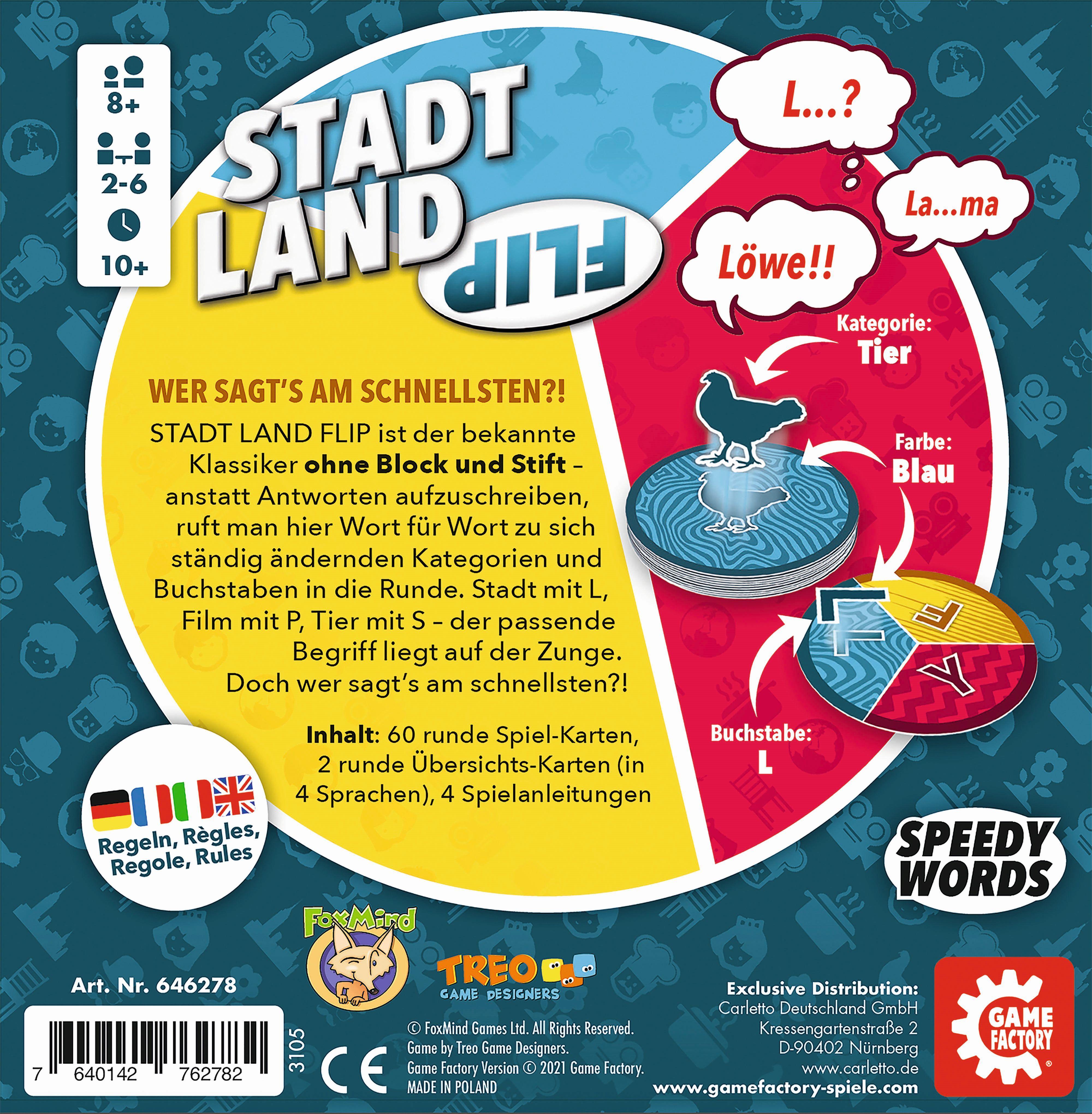 Beispielinhalt (Bild) Game Factory - Stadt Land Flip