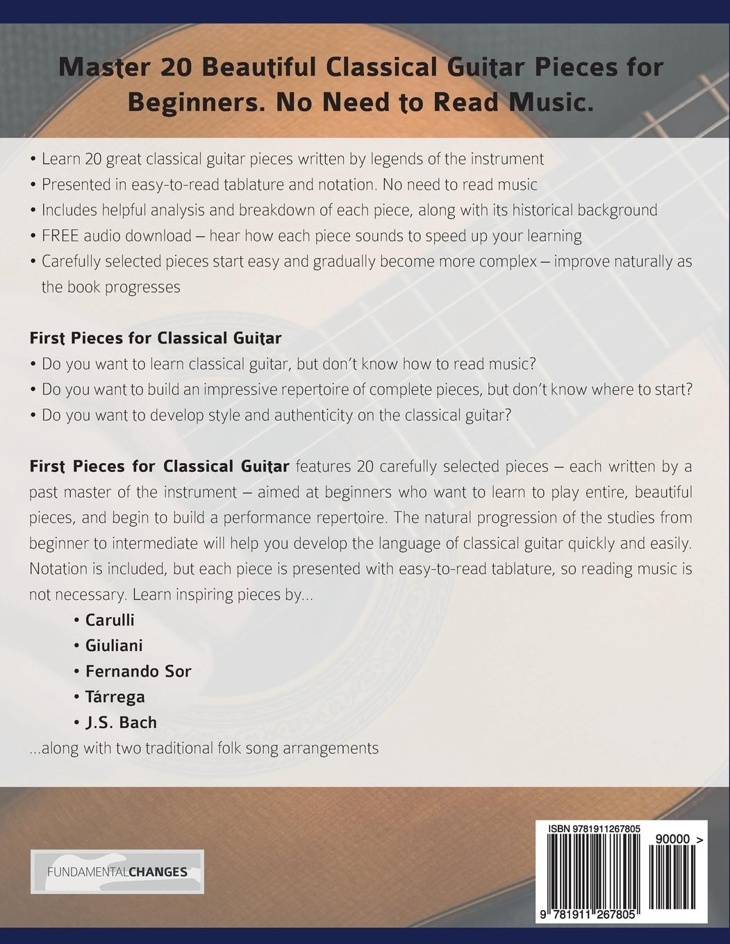 Rückseitencover First Pieces for Classical Guitar