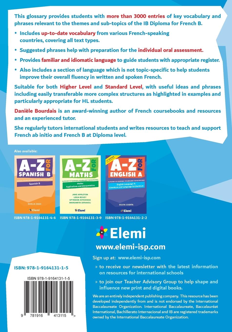 Rückseitencover A-Z for French B