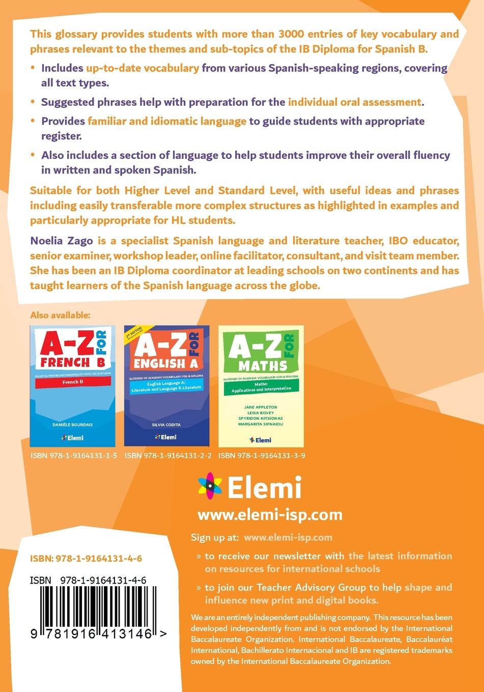 Rückseitencover A-Z for Spanish B