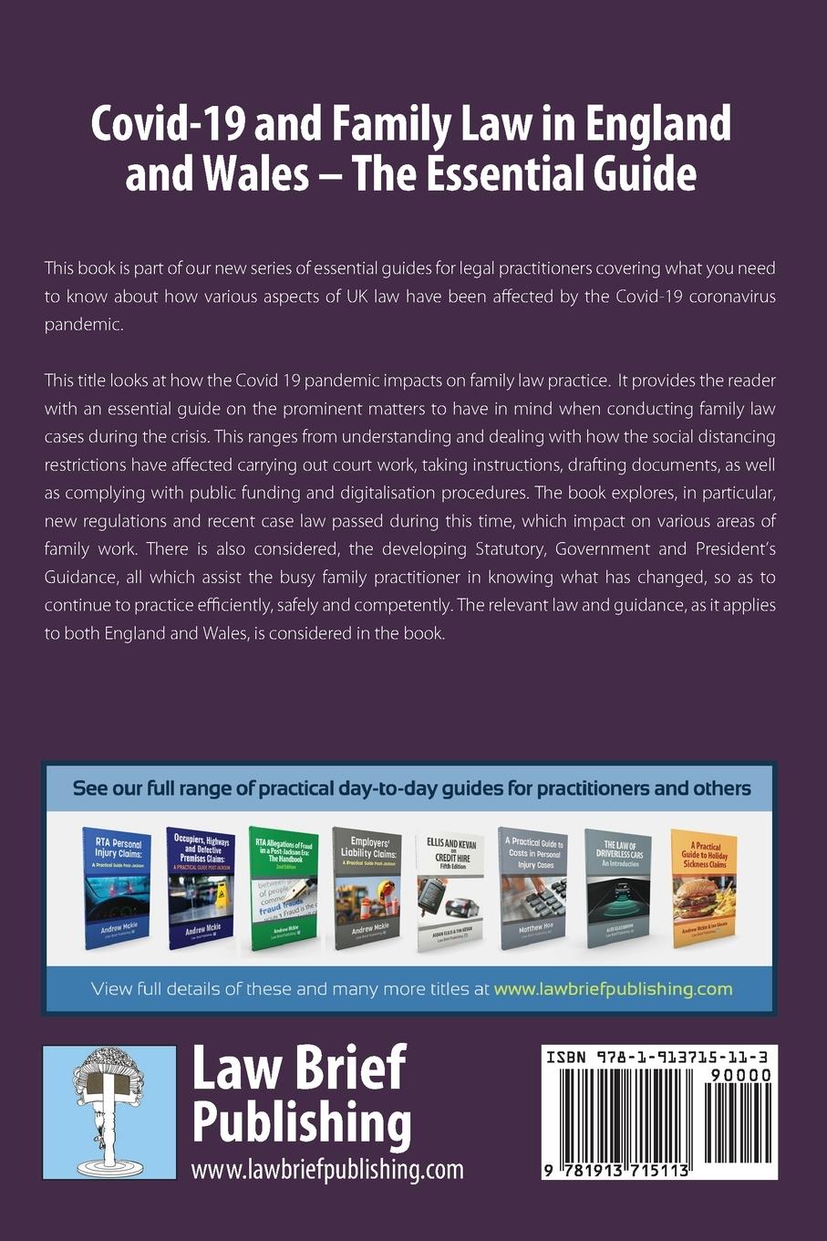Rückseitencover Covid-19 and Family Law in England and Wales - The Essential Guide