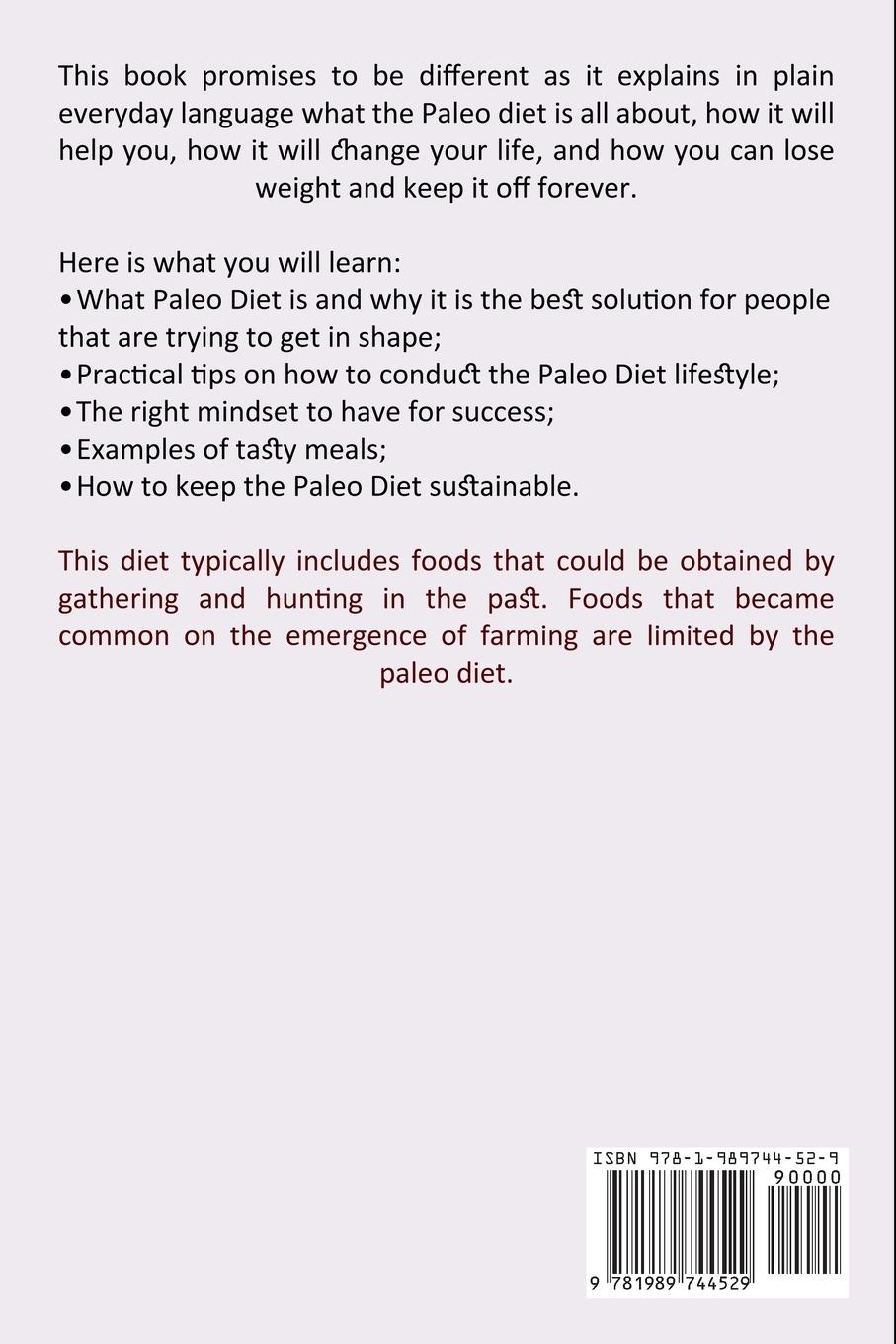 Rückseitencover Paleo Diet Recipes