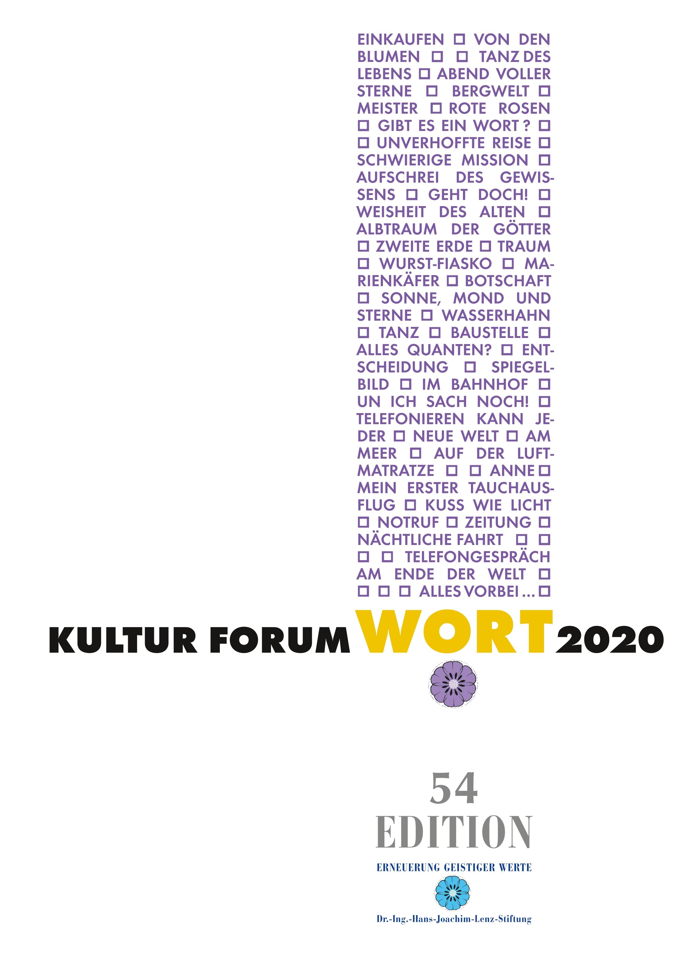 Vorderes Coverbild Kultur Forum WORT 2020