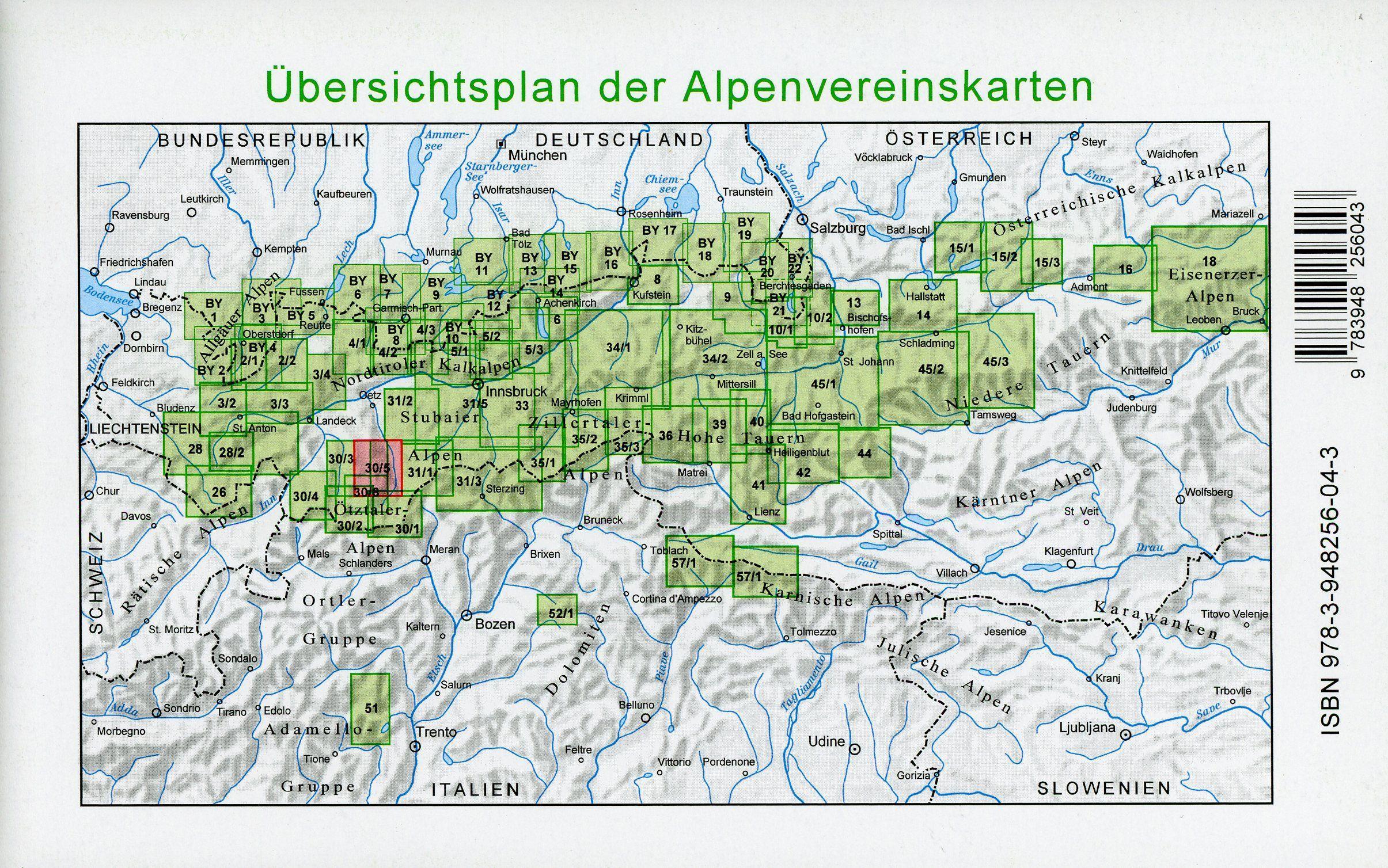 Beispielinhalt (Bild) Ötztaler Alpen, Geigenkamm 1:25 000