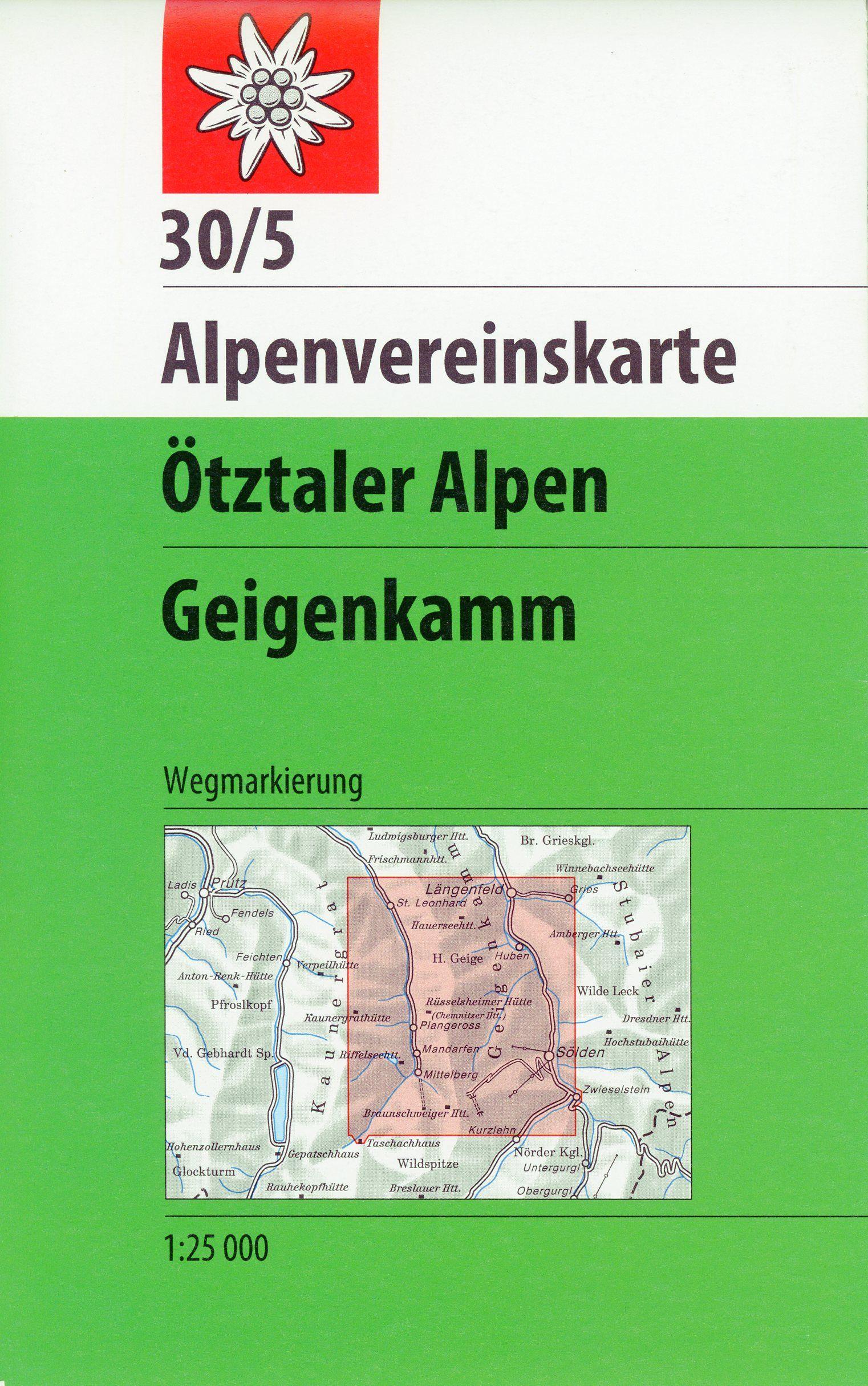 Vorderes Coverbild Ötztaler Alpen, Geigenkamm 1:25 000