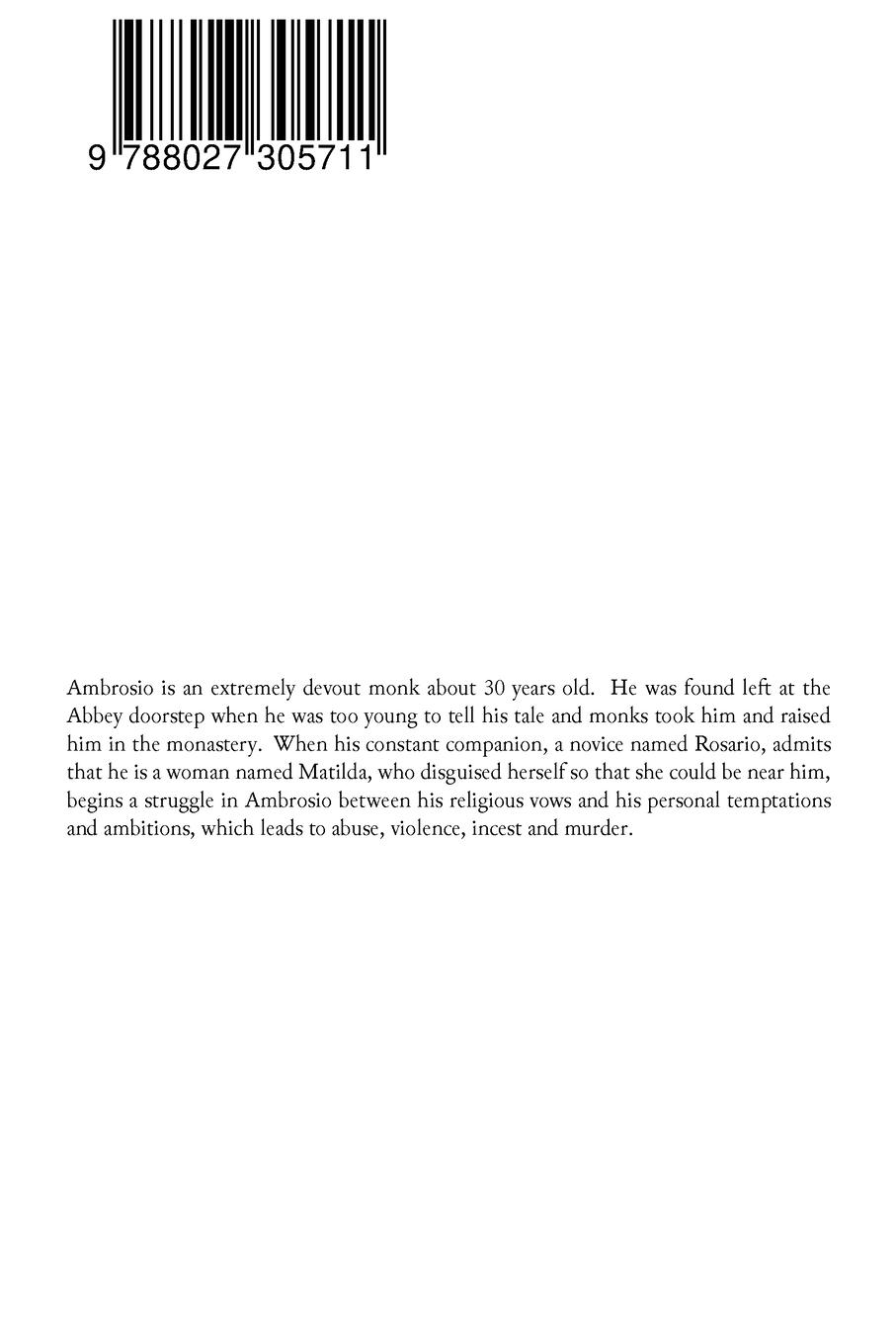 Rückseitencover The Monk