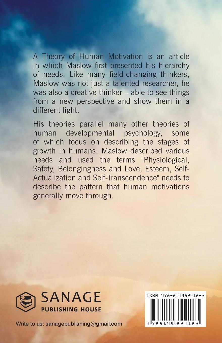 Rückseitencover A Theory Of Human Motivation