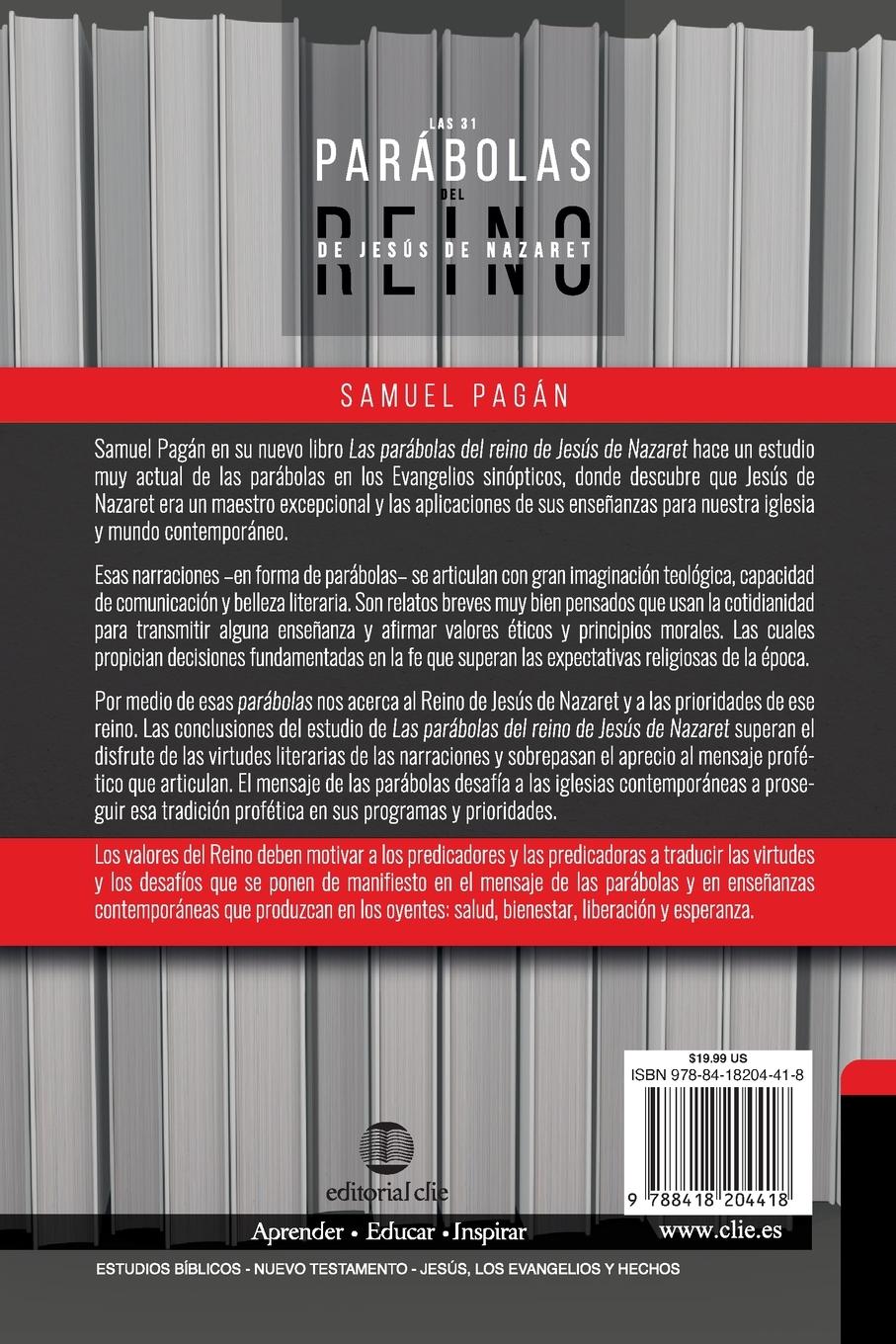 Rückseitencover Las Parábolas del Reino de Jesús de Nazaret