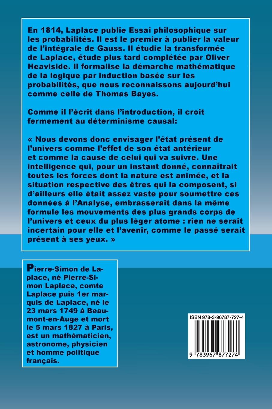 Rückseitencover Essai philosophique sur les probabilités