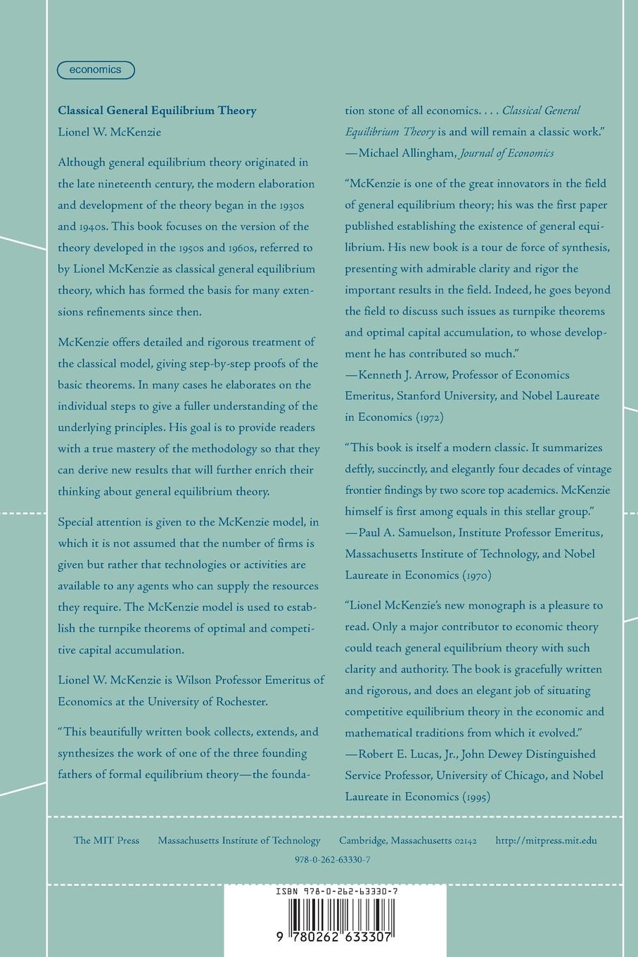 Rückseitencover Classical General Equilibrium Theory