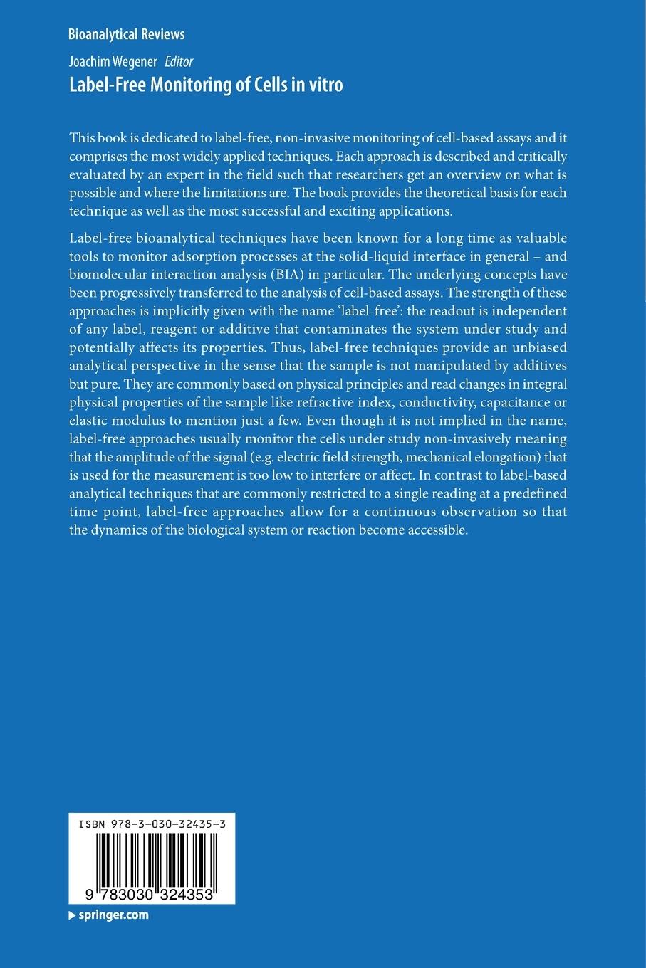 Rückseitencover Label-Free Monitoring of Cells in vitro