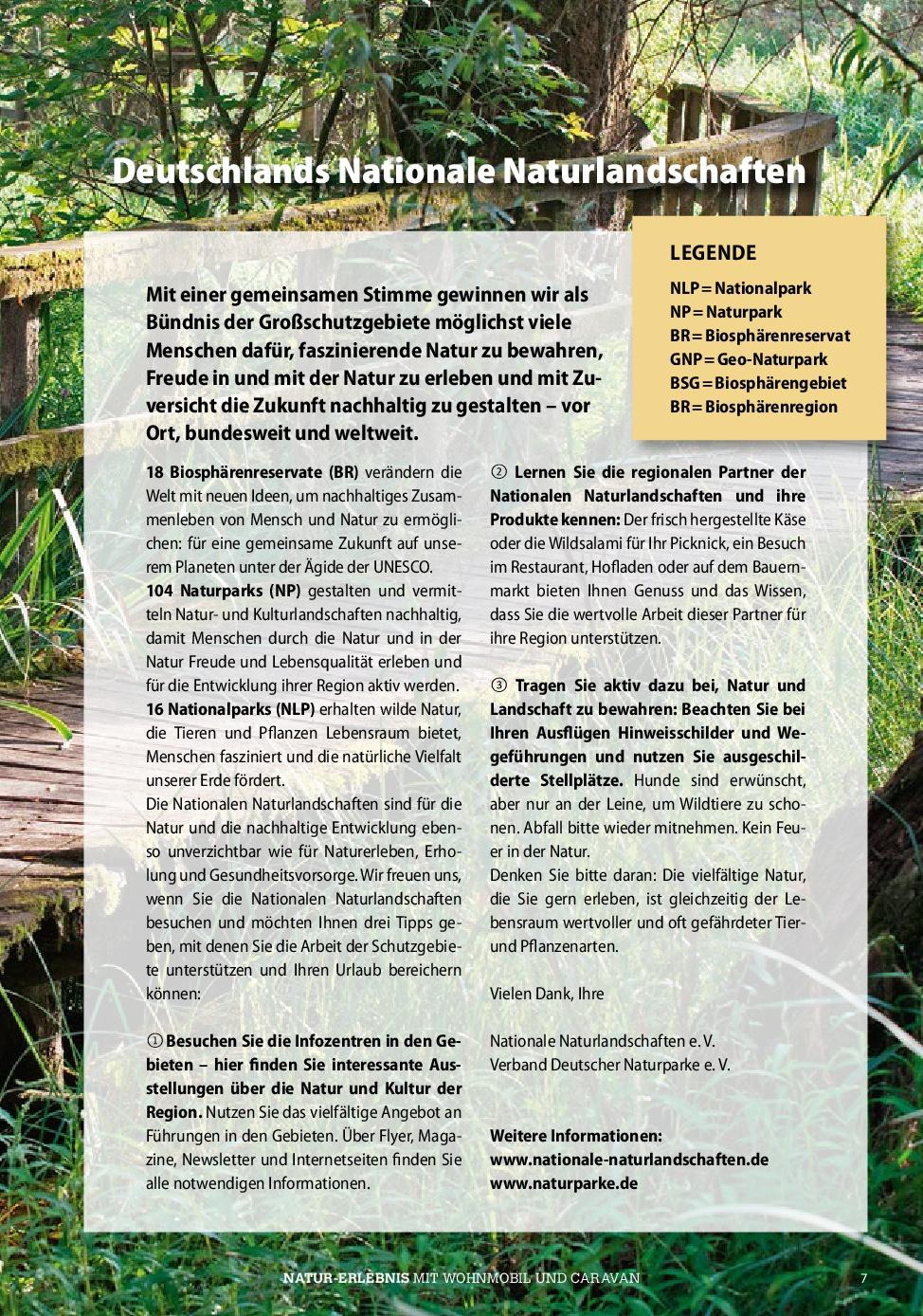 Beispielinhalt (Bild) Stellplatzführer Naturparks