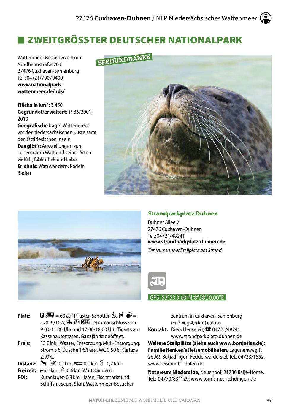 Beispielinhalt (Bild) Stellplatzführer Naturparks