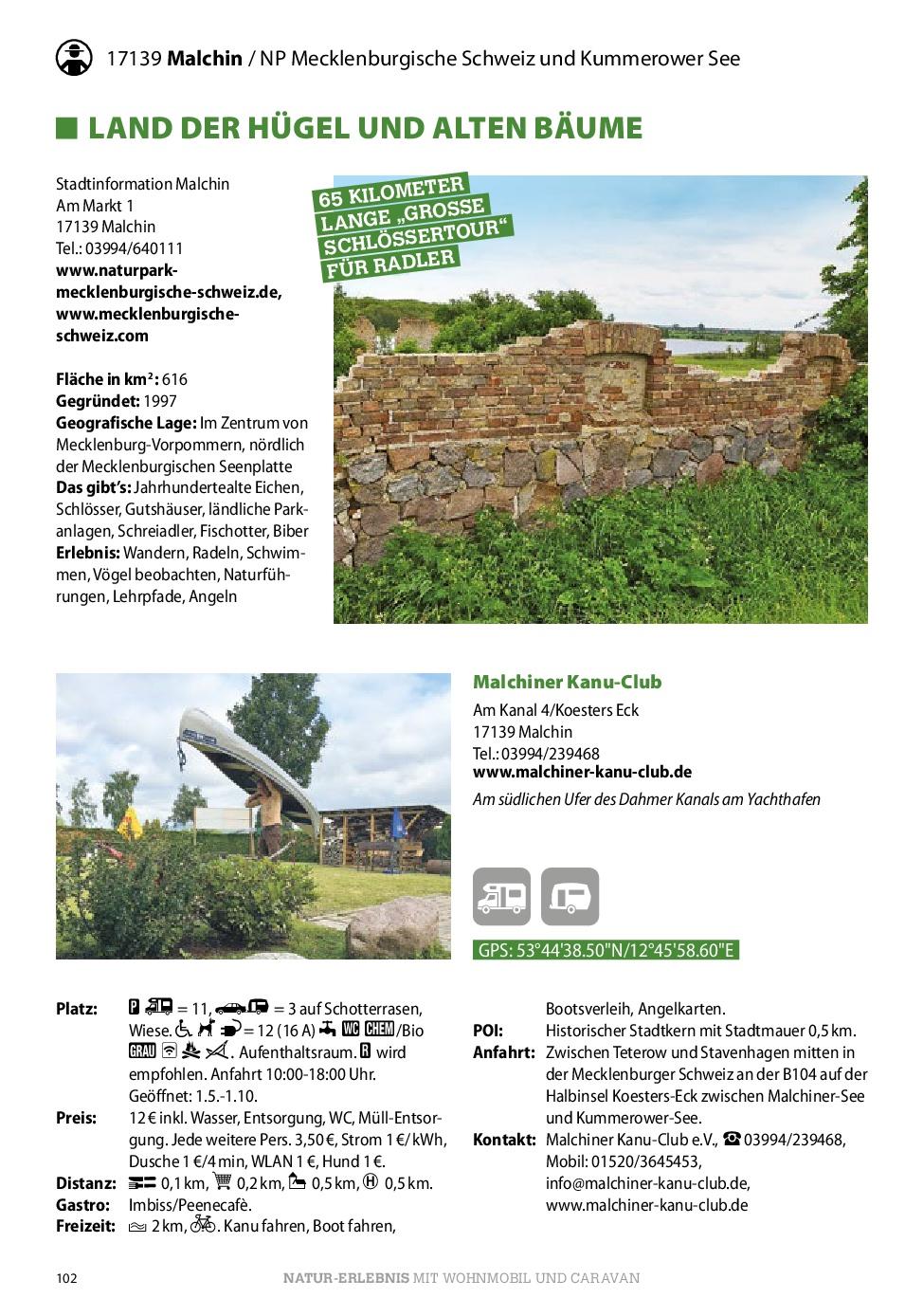 Beispielinhalt (Bild) Stellplatzführer Naturparks