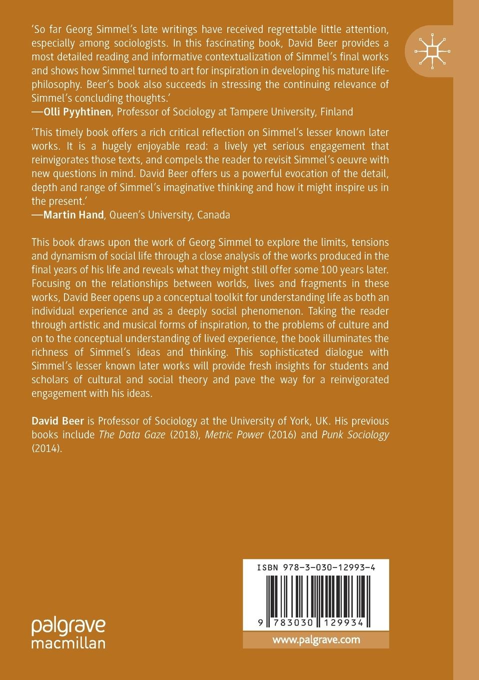 Rückseitencover Georg Simmel's Concluding Thoughts