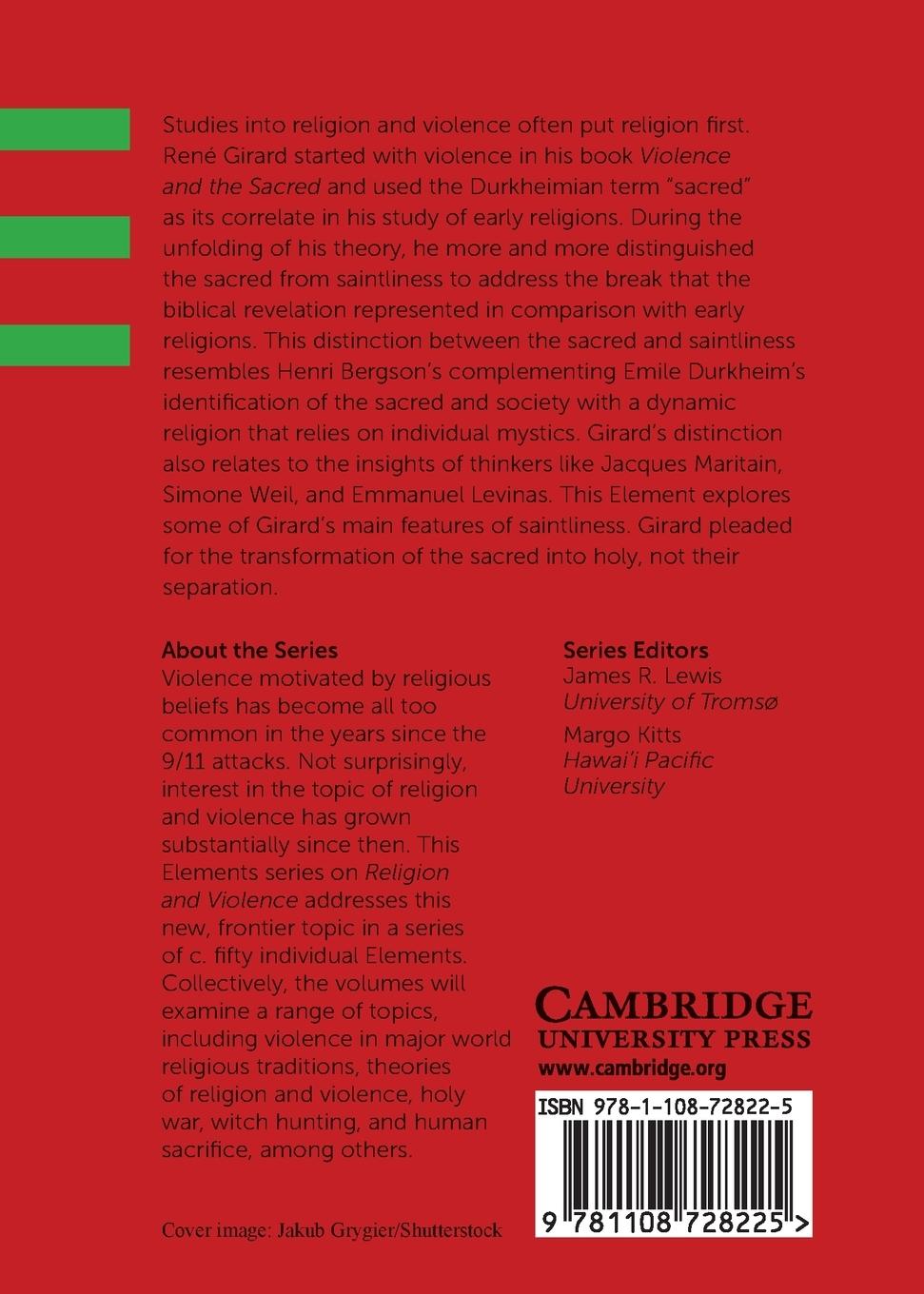 Rückseitencover Transforming the Sacred into Saintliness