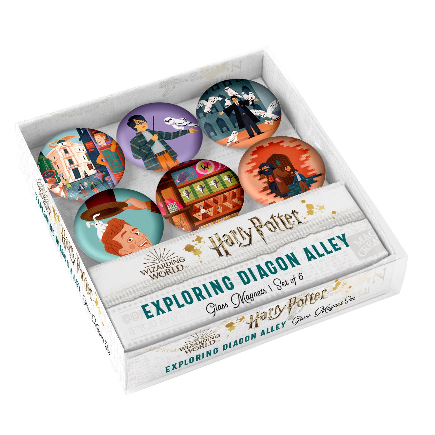 Vorderes Coverbild Harry Potter: Exploring Diagon Alley Glass Magnet Set (Set of 6)