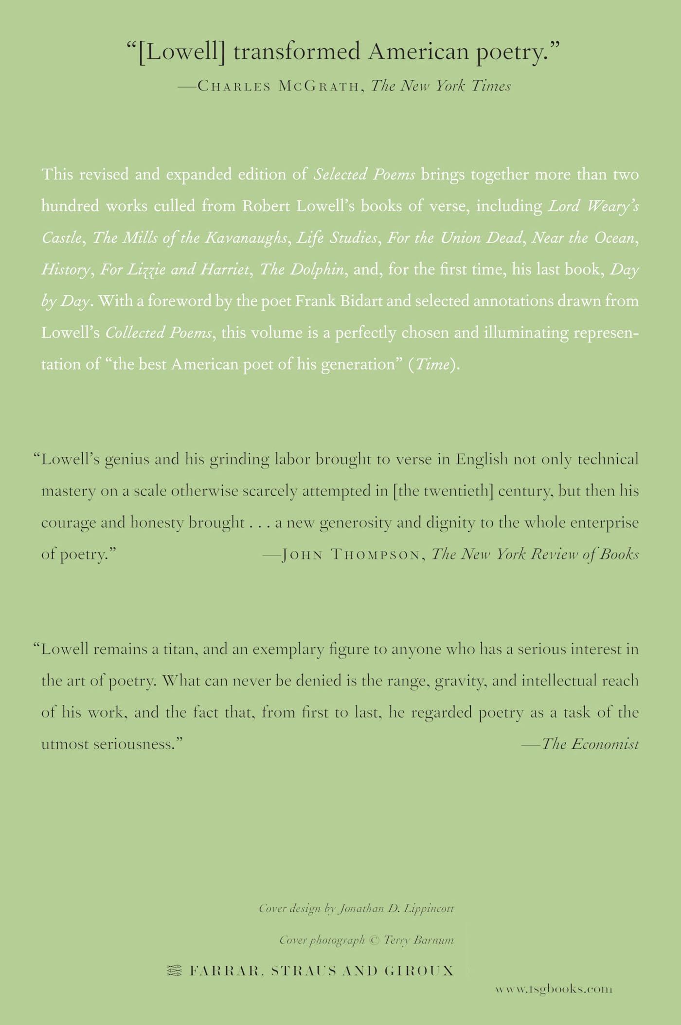 Rückseitencover Selected Poems