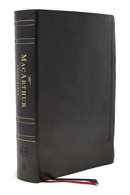 Vorderes Coverbild Nkjv, MacArthur Study Bible, Black Genuine Leather, Comfort Print