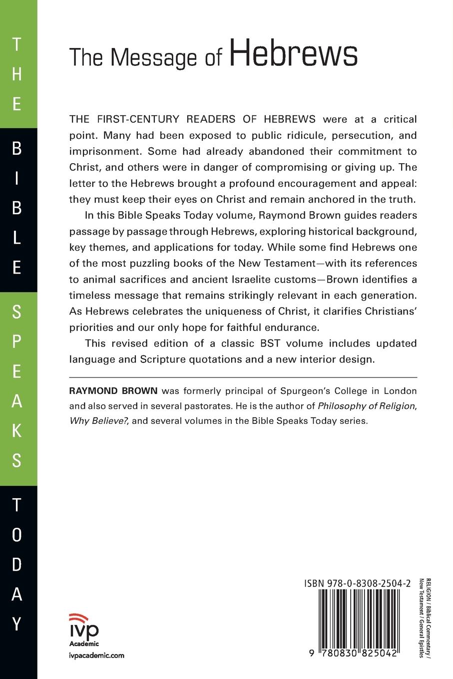 Rückseitencover Message of Hebrews